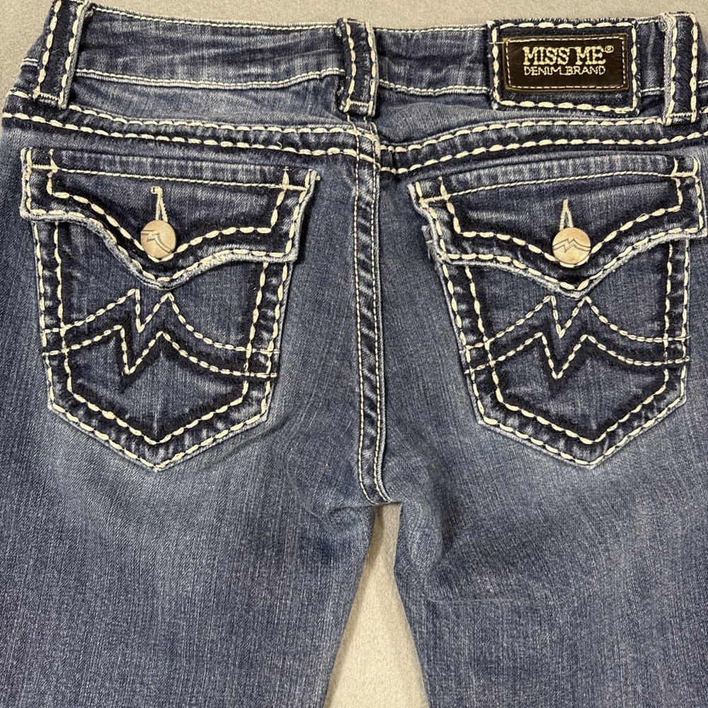 JEANS Miss Me WOMENS 29 Irene Boot Distressed THICK STITCH RAW HEM